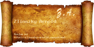 Zlinszky Arnold névjegykártya