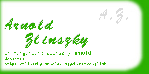 arnold zlinszky business card